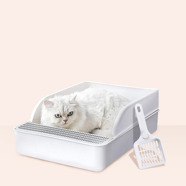 Semi-Enclosed Cat Litter Box