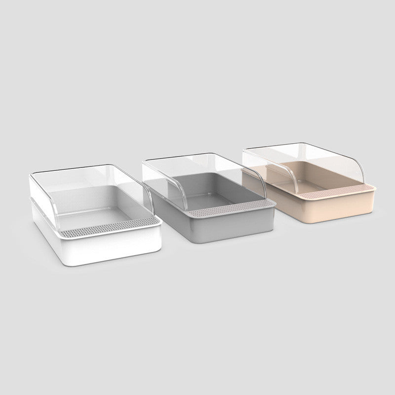 Semi-Enclosed Cat Litter Box