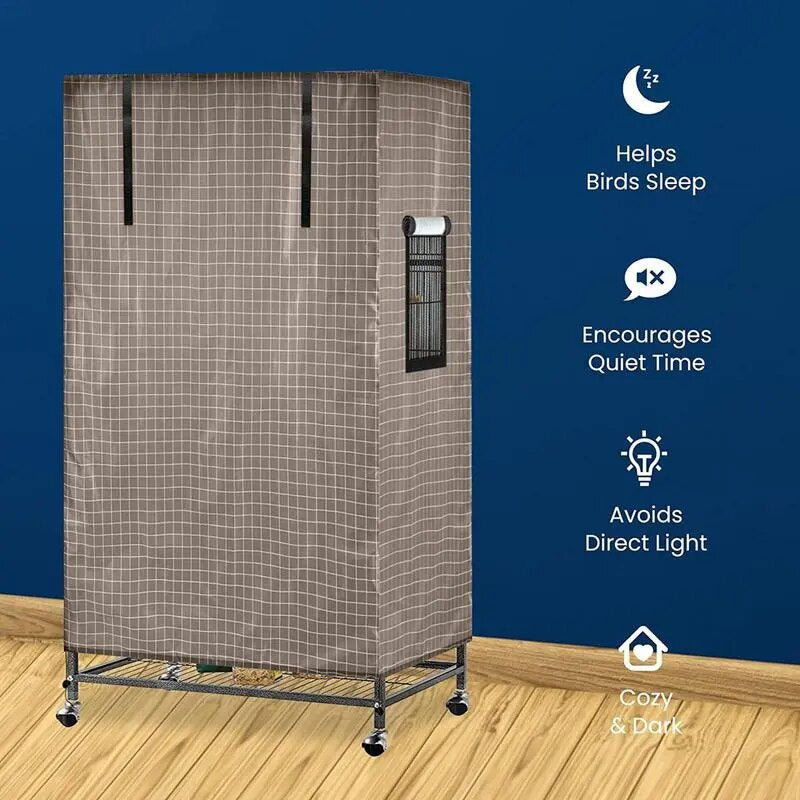 Universal Bird Cage Cover Outdoor Courtyard Breathable Parrot Cage Cover With Window Waterproof Shading Bird Protective Covers