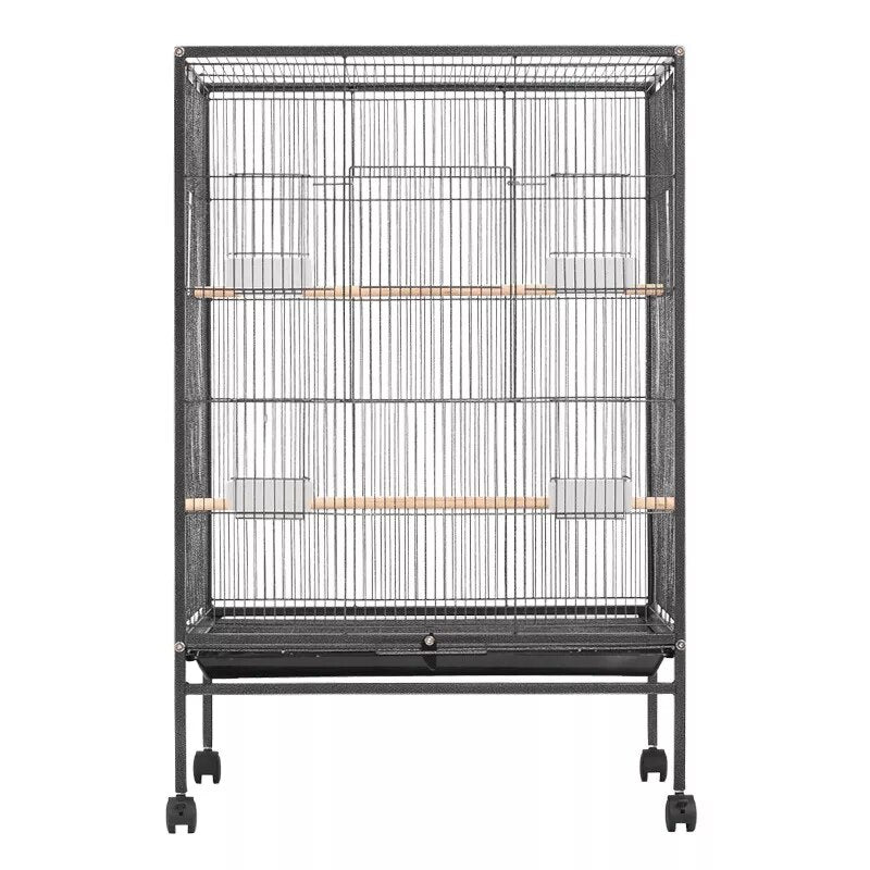 Large Metal Bird Cage with Wood Stand